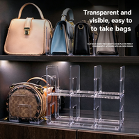 Organisateur de sacs à main en acrylique transparent en gros, support de rangement transparent pour sacs, idéal pour placard, armoire, chambre