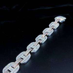 Bracelet élégant en chaîne à maillons en moissanite, argent sterling 925, pierre VVS, bijoux tendance hip-hop pour occasions spéciales - Product Image 3