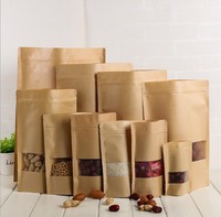 Sachet Doypack 3,5g 7g Personnalisable avec Mon Logo, en Papier Kraft Alimentaire Écologique et Compostable, avec Fermeture Zip et Fenêtre