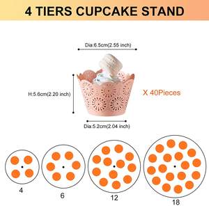 Exhibidor de Cupcakes de 4 Niveles, Soporte Redondo de Acrílico <span class=keywords><strong>para</strong></span> Cupcakes, Torre Transparente <span class=keywords><strong>para</strong></span> Postres y <span class=keywords><strong>Pasteles</strong></span> <span class=keywords><strong>para</strong></span> Bodas, Cumpleaños, Fiestas Temáticas - Product Image 3