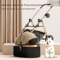 Poussette de luxe moderne pour animaux de compagnie à vision panoramique, pliable à une main, avec espace privé, fabrication de chariots