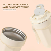 450ml 316 acier inoxydable isolé gobelet de voyage tasse à café étanche avec couvercle rabattable boîte d'emballage modèle d'expédition rapide
