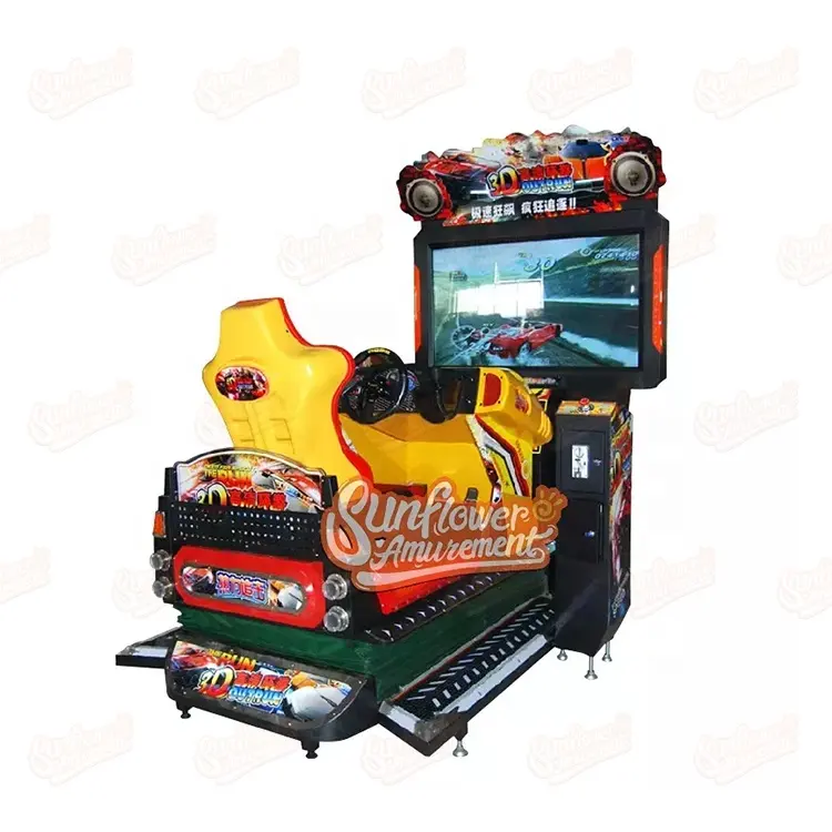 Equipamento de diversões internos crazy speed 3d, simulador de carro de corrida dinâmico