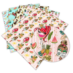 Оптовая продажа водонепроницаемой искусственной кожи с милым мультяшным рисунком для девочек, полуполиуретановая, настраиваемая, в рулонах, для сумок, диванов и рукоделия - Product Image 2