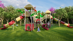 Ensemble de jeux multifonctionnel avec toboggan pour <span class=keywords><strong>parc</strong></span> municipal, complexe hôtelier, zone résidentielle et centre commercial, équipement de terrain de jeu extérieur - Product Image 2