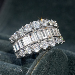 Double Layer Round Geometric Design Ring Elegant Style Finger Ring for Women - Product Image 3