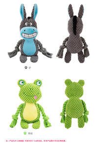 Nhồi bông âm thanh kêu cót két Món Quà Giáng sinh sang trọng Fox <span class=keywords><strong>Dog</strong></span> Pet Vocal tương tác hôn nhai kéo Đồ chơi với bông sợi dây thừng chân cho con chó con - Product Image 4