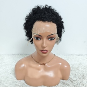 Letsfly Promotion $9.5 13x4 Lace Frontal <b>Wigs</b> Short Cut Pixie Curly Human <b>Wig</b> Brazilian Hair 100% Human Hair Wholesale Factory - Product Image 2