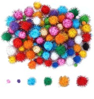 20 g/sac 1 ~ 3CM Élastique De Couleur Mélangée Paillettes Moelleux Pompons Boule BRICOLAGE Accessoires De Noël Décoration Vêtements Jouets Petit pompon