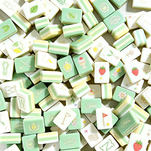 Tuiles de Mahjong vierges à paillettes jaunes, thèmes Noël, Émeraude, Plage, Océan, <span class=keywords><strong>Coccinelle</strong></span> porte-bonheur, rose, Paris, <span class=keywords><strong>Orange</strong></span>, Palm Royale - Product Image 1