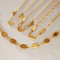 Collier J&D Designer tendance géométrique brillant en acier inoxydable plaqué or 18 carats pour femme, bijoux minimalistes classiques imperméables