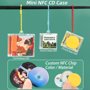 SUNSHING Personalized Mini PVC Album Case DIY Vinyl Record Box Photo Printing Music Keychain NFC <b>CD</b> Jewel Case with Chip - Product Image 1