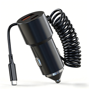 <span class=keywords><strong>Caricabatterie</strong></span> Auto Portatile con Cavo a Spirale Type-<span class=keywords><strong>C</strong></span> PD per Ricarica Rapida, Compatibile con <span class=keywords><strong>iPhone</strong></span> Samsung Xiaomi - Product Image 4
