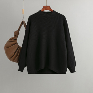 Pull en maille <span class=keywords><strong>pour</strong></span> femme, col boutonné, couleur unie, respirant, grande taille, style vintage, nouvelle collection automne-hiver - Product Image 2