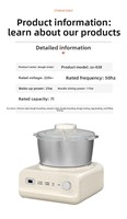 Mélangeur à pâte électrique multifonctionnel 5L en acier inoxydable 6 vitesses avec fonction de fermentation pour boulangerie artisanale, pain, pizza, raviolis