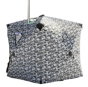 Зимняя палатка для подледной рыбалки, камуфляжная, портативная, складная конструкция, водонепроницаемая, стеганая, утолщенная, теплоизоляционная, ветрозащитная и снегозащитная - Product Image 6