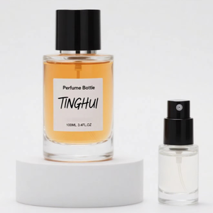 Flacon de parfum de luxe carré en verre transparent 30ml 50ml 100ml vide avec atomiseur et capuchon pulvérisateur, logo personnalisé - Product Image 2