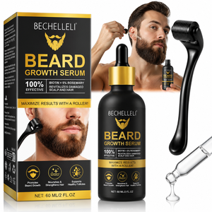 Kit de Soins pour la Croissance de la <span class=keywords><strong>Barbe</strong></span> Bio de Haute Qualité à Marque Blanche OEM – <span class=keywords><strong>Huile</strong></span> de Croissance Instantanée pour la <span class=keywords><strong>Barbe</strong></span> avec Rouleau Dermique et <span class=keywords><strong>Huile</strong></span> à <span class=keywords><strong>Barbe</strong></span> - Product Image 1