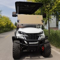 Voiturette de golf tout-terrain avec auvent étendu pour visites de jardins botaniques