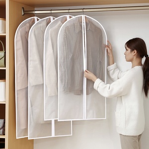 Couverture de vêtement suspendue <span class=keywords><strong>Protection</strong></span> PEVA cache-poussière en plastique pour costume manteau garde-robe vêtements organisateur - Product Image 2
