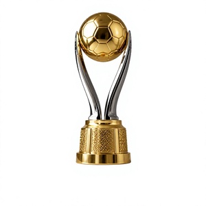 Trophée de football en métal plaqué or sur mesure, <span class=keywords><strong>ballon</strong></span> de football plaqué or 24 carats pour les ligues, les clubs et les événements - Product Image 1
