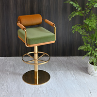 Chaises hautes pivotantes (lot de 4) pour table de maison, restaurant, tabourets de bar dorés, tabourets de comptoir de cuisine