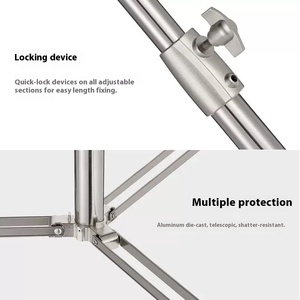 Pied de Lumière en Acier Inoxydable 2,8 M pour <span class=keywords><strong>Photo</strong></span> et Vidéo, Amorti par Ressort, Support Trépied Robuste - Product Image 2