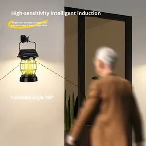 Linterna <span class=keywords><strong>solar</strong></span> LED blanca, venta al por mayor, recargable, sin escalones, impermeable, ABS, cuerpo, IP65, luz para acampar - Product Image 4