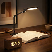 Lámpara de Escritorio LED Ajustable con Salidas USB y USB-C, 5 Modos de Color, Memoria y Luz Nocturna para Comercios