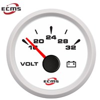 Voltmeter Tahan Air 52mm Pengukur Volt 24V/16-32V dengan Lampu Latar untuk ATV UTV Mobil Kapal Laut