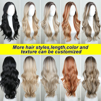 Perruque synthétique Julianna Hair Wholesale 13*6 Lace Front en fibre synthétique premium résistante à la chaleur, ondulations lâches, pour femmes blanches