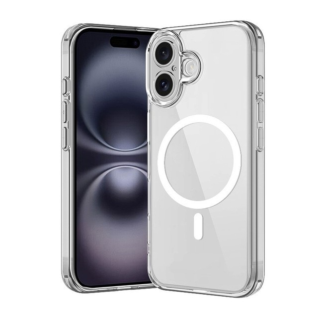 Clear Magnetic Circle Case for Iphone 15 14 13 12 11 Pro Max XS XR 7 8 Plus Phone Magnetic Cases Cover