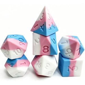 Cute Stress Relief <b>Squishy</b> DND Dice Sets D4-D20 Polyhedral Silicone DND Dice Set Bulk OEM ODM Available for D&D TRPG Gift - Product Image 5