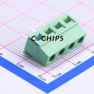 WJ127-5.0-4P Screw Terminal Block Through hole Component (THT),P=5mm Connector 1x4P 5mm Green Through Hole - Product Image 2