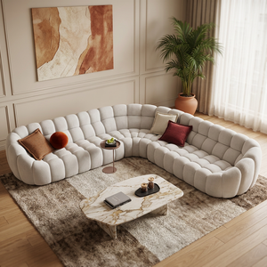 Modern Light Luxury Fabric <strong>Sofa</strong> Set with Solid Wood Frame Modular <strong>L</strong>-Shaped <strong>Sofa</strong> for Apartment Living Room Gym &amp; Basement - Product Image 1