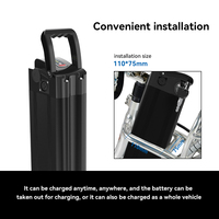 48V 13Ah Silver Fish 36V 15Ah Down Tube Batterie 18650 EBike Batterie avec chargeur pour vélo électrique E Bike