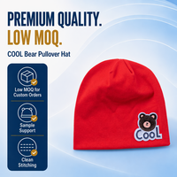 Gorro de Bebé de Algodón Suave con Bordado de Oso, Gorro para Dormir para Bebés y Niños Pequeños, Envío Inmediato al por Mayor