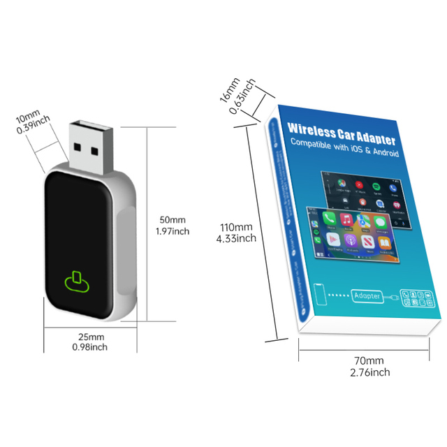 Wholesale Custom New USB Wired to Wireless Carplay Adapter for Apple Carplay Android Auto Wireless Adapter