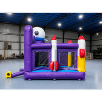 Château gonflable commercial Space Walker pour enfants avec double toboggan pour la location