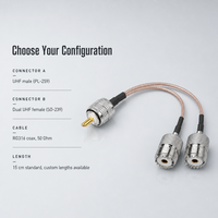 Câble répartiteur en Y personnalisé UHF N mâle vers double N femelle, conducteur en cuivre 50 Ohms, adaptateur coaxial RF Pigtail pour antenne radioamateur