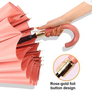 Parapluie personnalisé avec logo, vente en gros, 16 baleines, résistant au vent, à long manche, pour étudiants, promotion de marque scolaire - Product Image 3