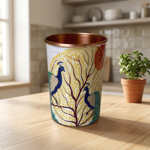 Vaso de Cobre con Diseño de Pavo Real Oriental, de Pared Simple, Reutilizable, para Regalos de Té de la Tarde - Product Image 3