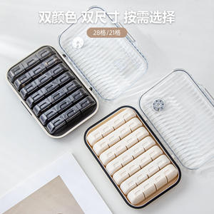 Sunomi - Pastillero de 7 días con compartimentos, organizador de medicamentos portátil, estuche de almacenamiento hermético para suplementos para la salud - Product Image 2