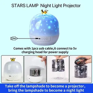 <span class=keywords><strong>Proyector</strong></span> de Estrellas Crown 21 en 1, Lámpara de Noche LED para Niños, con Ajuste de Brillo, para Niñas y Niños Pequeños - Product Image 2