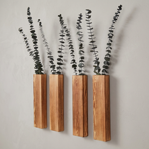 Vase de table en bois fait main, rustique, rond, porte-fleurs, vase décoratif naturel pour la décoration de la maison - Product Image 3