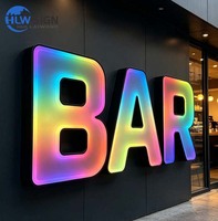 Enseigne lumineuse à lettres en relief LED personnalisées, colorées, étanches pour extérieur, lettres LED RGB à changement de couleur