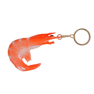 Imán de nevera con llavero de PVC con modelo de comida simulada de camarón, adhesivo magnético 3D, colgante decorativo creativo, accesorio de fotografía - Product Image 3