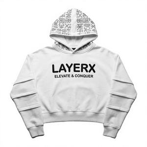 เสื้อฮู้ดดี้ผู้หญิง ผ้าฟลีซคอตตอน 500gsm ประดับคริสตัล พิมพ์ลายนูน 3 มิติ ป้ายติดเสื้อ ครอปท็อป สตรีทแวร์ ขายส่ง สินค้าใหม่ - Product Image 1