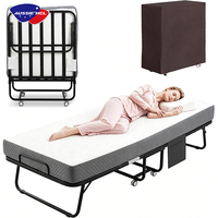 Lit pliant en métal élargi, durable et écologique, taille Queen, avec matelas en mousse à mémoire de forme, lit pliant moderne, vente en gros
