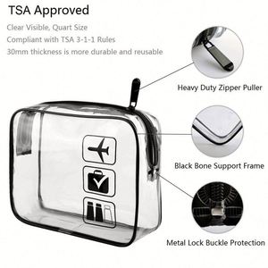 Bolsa de Maquillaje Personalizable, Impermeable, de PVC Transparente, para Cosméticos y Juguetes, Bolsa de Aseo Transparente para Viajes, Aprobada por la TSA, para Mujeres y Hombres - Product Image 2